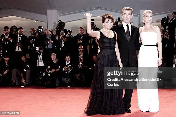 Susanne Bier, Pierce Brosnan and Trine Dyrholm attend the premiere of movie Love is all you need , presentde in competition at the 69th Venice Film...