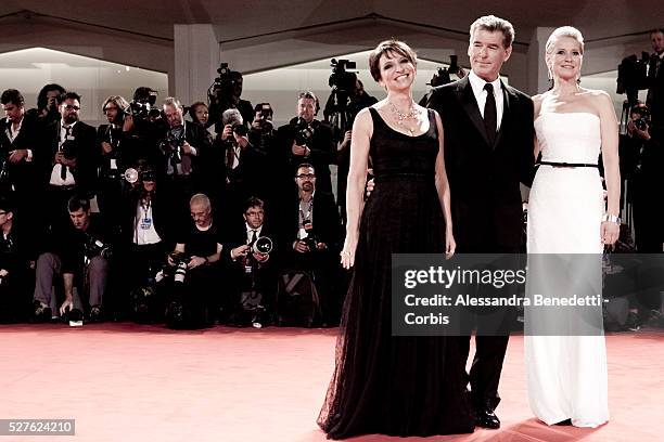 Susanne Bier, Pierce Brosnan and Trine Dyrholm attend the premiere of movie Love is all you need , presentde in competition at the 69th Venice Film...