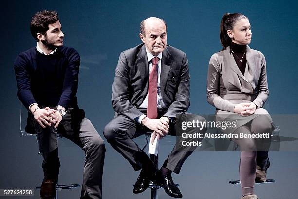 Pier Luigi Bersani leader and candidate for the centre left Party PD in the forthcoming Italian elections opens his electoral campaign in Rome....