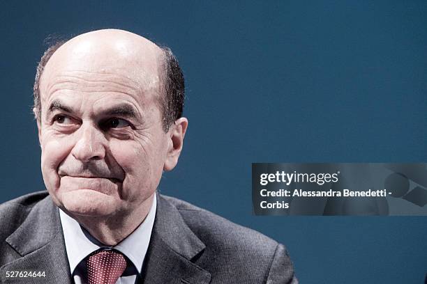 Pier Luigi Bersani leader and candidate for the centre left Party PD in the forthcoming Italian elections opens his electoral campaign in Rome....