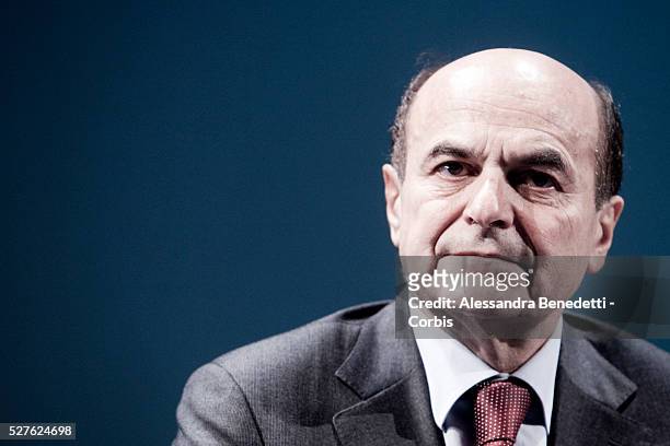 Pier Luigi Bersani leader and candidate for the centre left Party PD in the forthcoming Italian elections opens his electoral campaign in Rome....