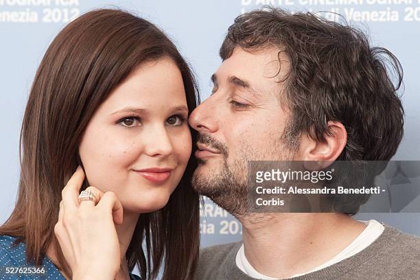 Rachel Korine and Harmony Korine attends the photocall of movie Spring Breakers presented in competition at the 69th Venice Film Festival.
