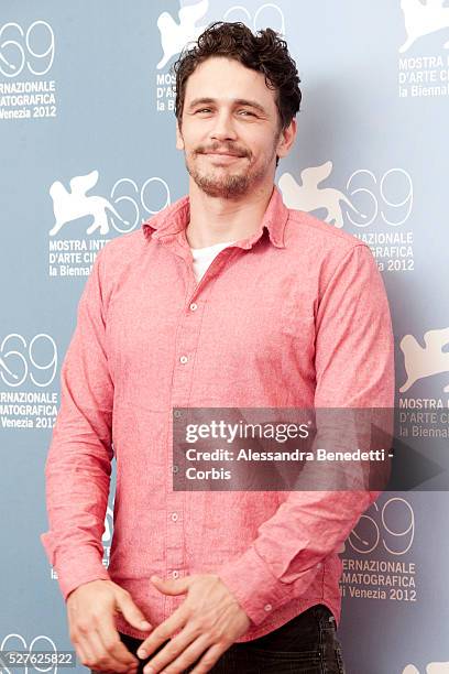 James Franco attends the photocall of movie Spring Breakers presented in competition at the 69th Venice Film Festival.