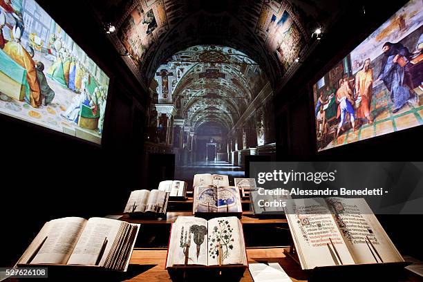 The exhibition, which opens to the public on Wednesday in St Peter's Square, re-creates a mini version of the frescoed rooms of the Vatican Library,...
