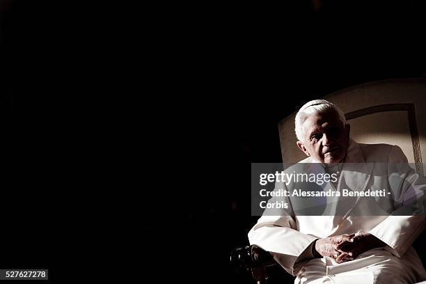 Pope Benedict XVI attends his general audience in St.Peter's Square at the Vatican. Pope Benedict XVI will install 24 new cardinals during a...