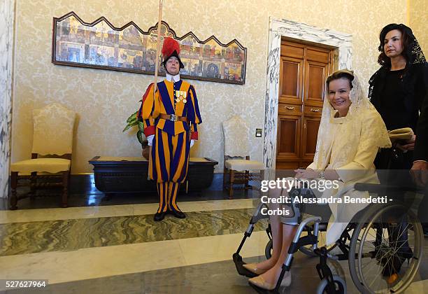 Pope Francis met Belgium's King Philippe and Queen Mathilde during a private audience at the Vatican on March 9, 2015.