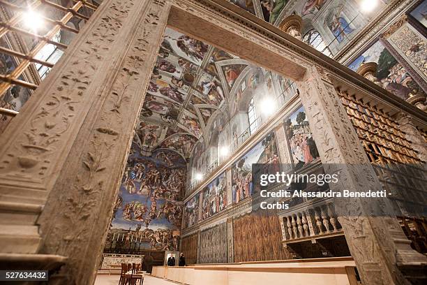 Preparations ahead of the Conclave to elect the new Pope at the Sistine Chapel at the Vatican.