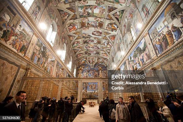Preparations ahead of the Conclave to elect the new Pope at the Sistine Chapel at the Vatican.