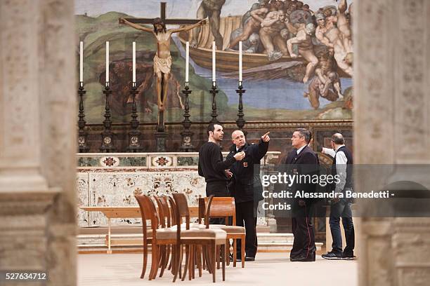 Preparations ahead of the Conclave to elect the new Pope at the Sistine Chapel at the Vatican.