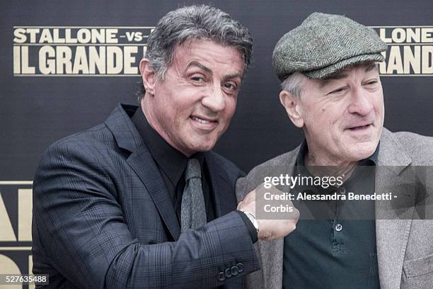 Syslvester Stallone, Robert De Niro and Peter Segal attend the photocall of movie " Grudge Match in Rome.