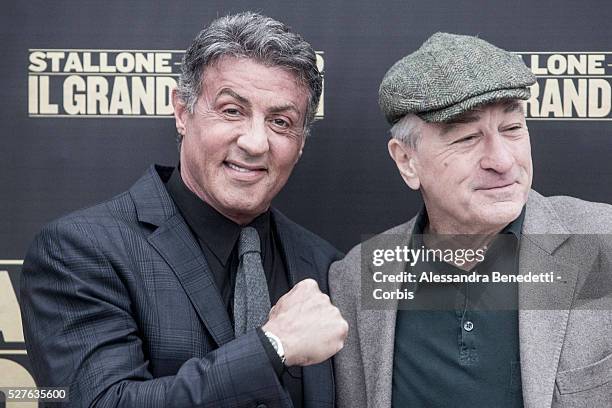 Syslvester Stallone, Robert De Niro and Peter Segal attend the photocall of movie " Grudge Match in Rome.