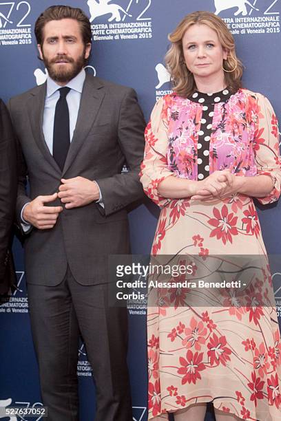 JAke Gyllenhaal, Emily Watson attend the photocall of movie Everest, presented out of compettion during the 72nd International Venice Film Festival.