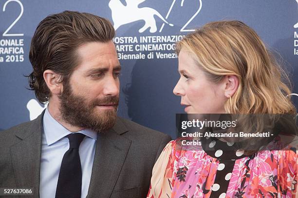 JAke Gyllenhaal, Emily Watson attend the photocall of movie Everest, presented out of compettion during the 72nd International Venice Film Festival.