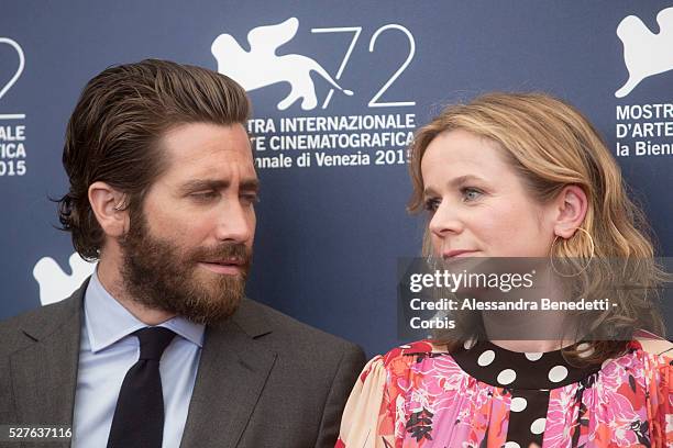 JAke Gyllenhaal, Emily Watson attend the photocall of movie Everest, presented out of compettion during the 72nd International Venice Film Festival.