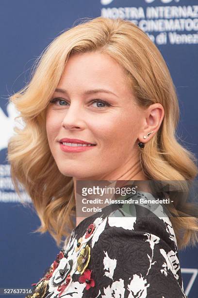 Actress Elisabeth Banks and member of Jury of the Official Section Poses during a photocall during the 72nd International Venice Flim Festival