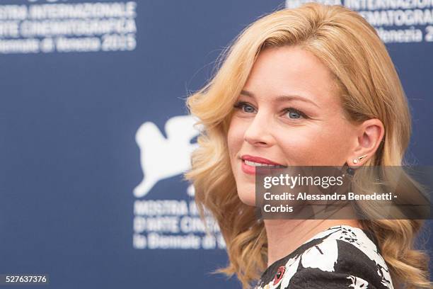 Actress Elisabeth Banks and member of Jury of the Official Section Poses during a photocall during the 72nd International Venice Flim Festival