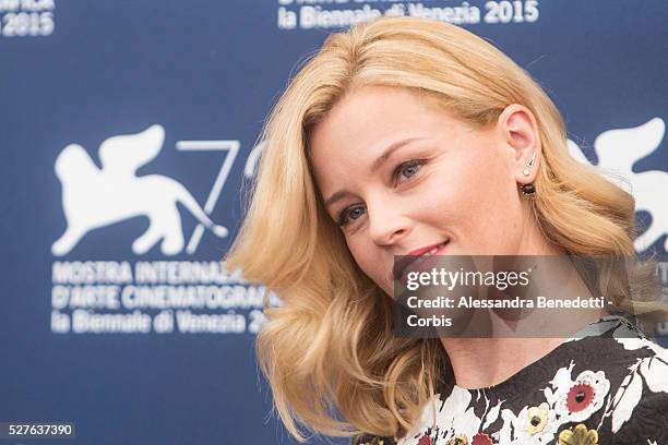 Actress Elisabeth Banks and member of Jury of the Official Section Poses during a photocall during the 72nd International Venice Flim Festival