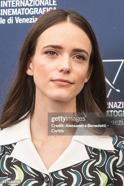 Stacy Martin attends the photocall of movie The Childhood of a Leader, presented during the 72nd International Venice Film Festival.