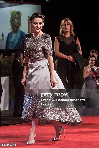 Kristen Stewart and publicist Ruth Benstein attend the premiere of movie Equals, presented in competition during the 72nd International Venice film...