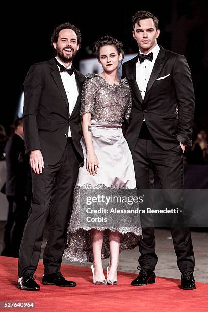 Kristen Stewart, Nicholas Hoult and Drake Doremus attend the premiere of movie Equals, presented in competition during the 72nd International Venice...