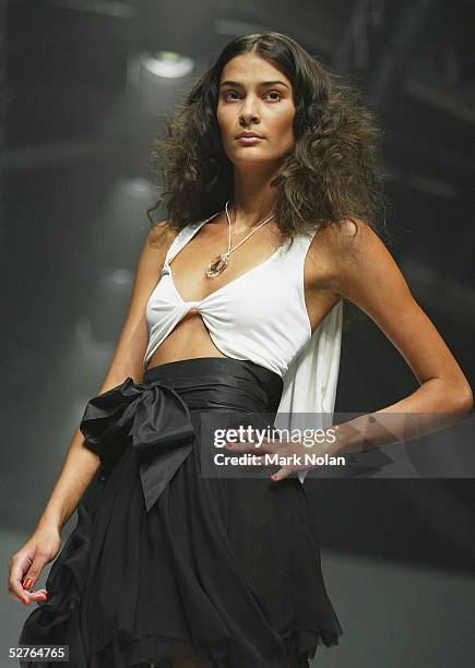 Model walks down the runway during the New Generation One Show to showcase the Collection of Gail Sorronda in the Harbour Room at the Overseas...