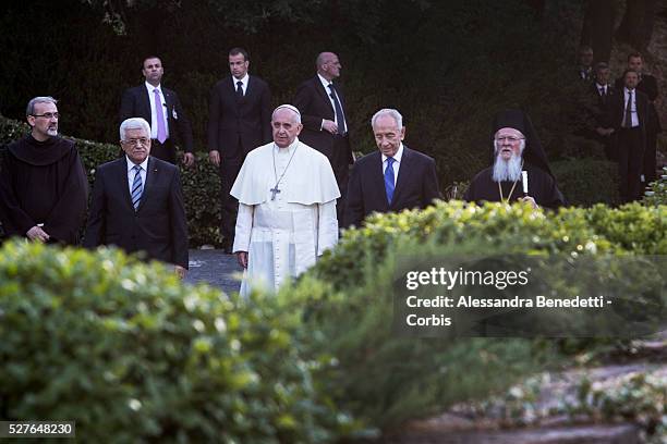 Pope Francis Meets Israeli President Shimon Peres, Palestinian President Mahmoud Abbas And Patriarch Bartholomaios I To Pray For Peace at the Vatican...