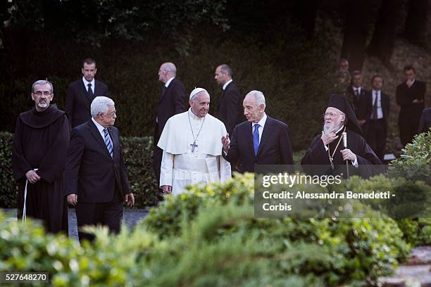 Pope Francis Meets Israeli President Shimon Peres, Palestinian President Mahmoud Abbas And Patriarch Bartholomaios I To Pray For Peace at the Vatican...