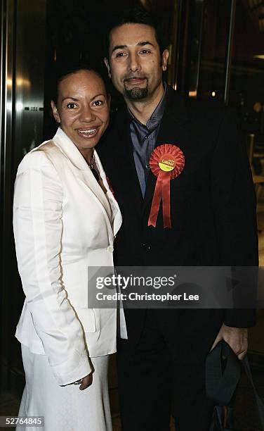 Oona King of the Labour Party arrives at the East Winter Gardens before the counts where made for East London - Hackney and Bow constituency in which...
