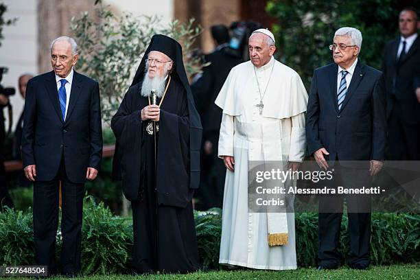 Pope Francis Meets Israeli President Shimon Peres, Palestinian President Mahmoud Abbas And Patriarch Bartholomaios I To Pray For Peace at the Vatican...