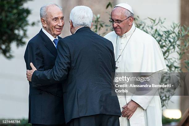 Pope Francis Meets Israeli President Shimon Peres, Palestinian President Mahmoud Abbas And Patriarch Bartholomaios I To Pray For Peace at the Vatican...