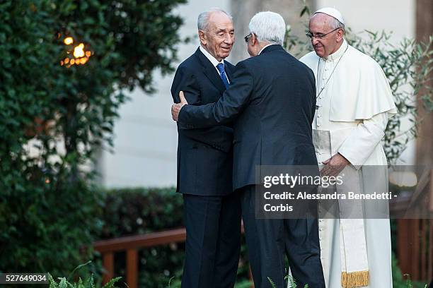 Pope Francis Meets Israeli President Shimon Peres, Palestinian President Mahmoud Abbas And Patriarch Bartholomaios I To Pray For Peace at the Vatican...