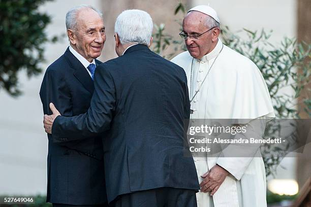 Pope Francis Meets Israeli President Shimon Peres, Palestinian President Mahmoud Abbas And Patriarch Bartholomaios I To Pray For Peace at the Vatican...