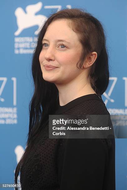 Andrea Riseborough attends the photocall of movie Birdman, presented in competition at the 71st International Venice FIlm Festival