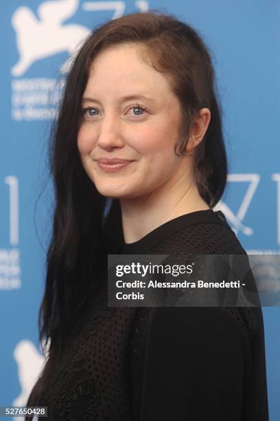 Andrea Riseborough attends the photocall of movie Birdman, presented in competition at the 71st International Venice FIlm Festival