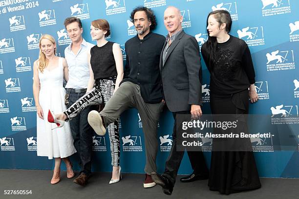 Alejandro Inarritu, Micheal Keaton, Edward Norton, Emma Stone, and Amy Ryan attend the photocall of movie Birdman, presented in competition at the...