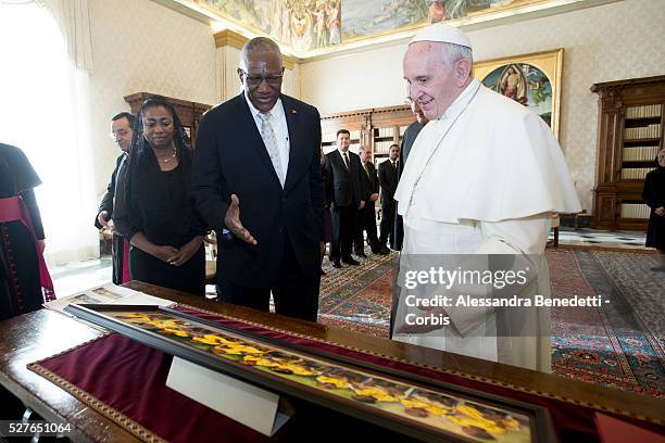 Pope Francis meets Governor-General of Antigua and Barbuda Rodney WILLIAMS at the Vatican.