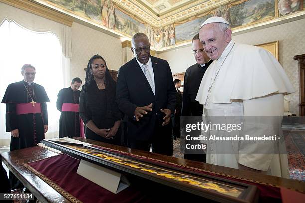 Pope Francis meets Governor-General of Antigua and Barbuda Rodney WILLIAMS at the Vatican.