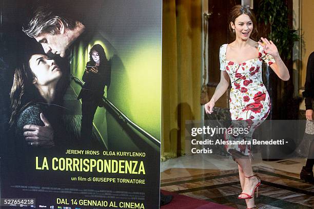 Olga Kurylenko attends the photocall of movie "Corrispondence", La corrispondenza" in Rome.