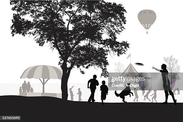fetch - dogs playing outside stock illustrations