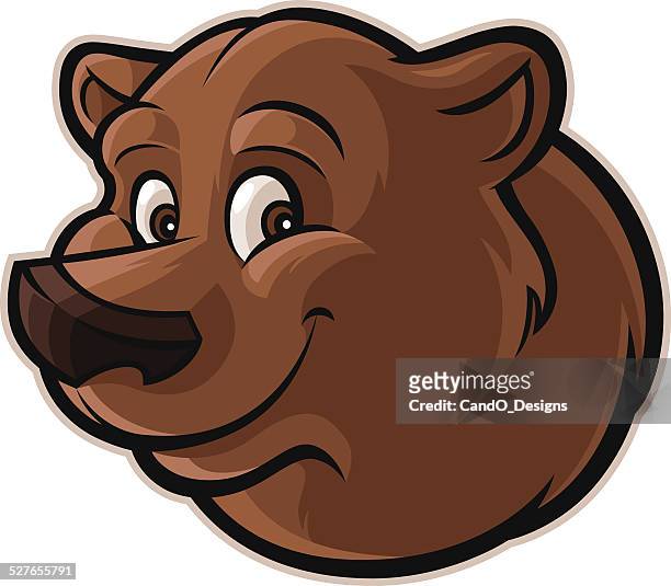 friendly grizzly bear - cute bear stock illustrations