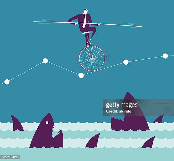 challenge - tightrope stock illustrations