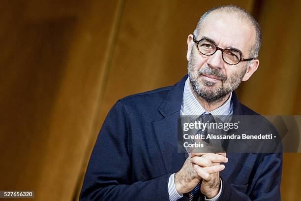 Giuseppe Tornatore attends the photocall of movie "Corrispondence", La corrispondenza" in Rome.