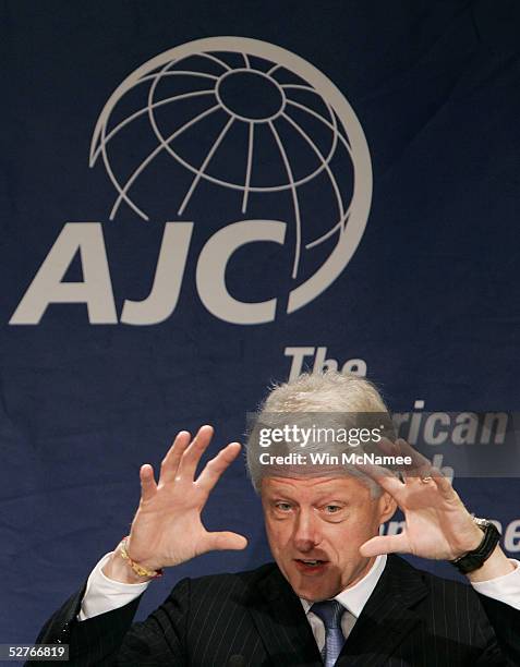 Former U.S. President Bill Clinton addresses the American Jewish Committee's annual meeting in May 6, 2005 in Washington DC. The group also presented...