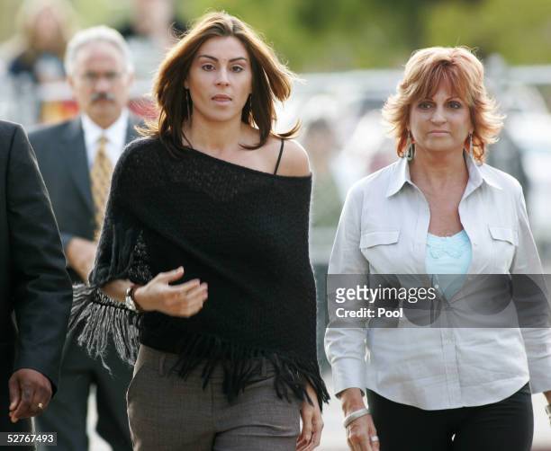 Defense witnesses Chantal Robson and her mother Joy Robson arrive at the Santa Barbara County Courthouse for the Michael Jackson child molestation...