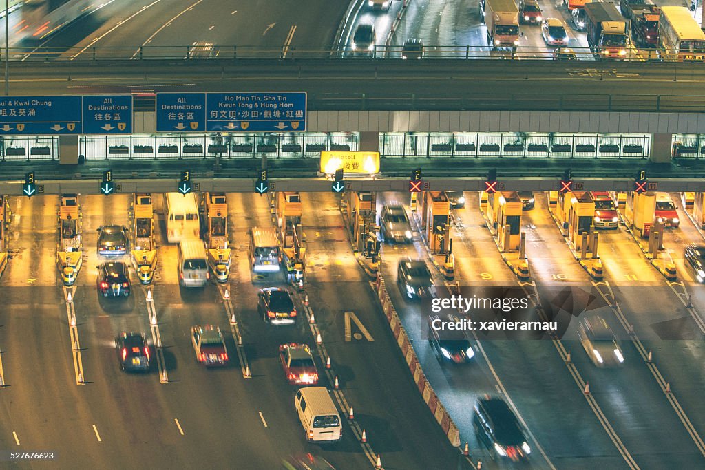 Péage de Hong Kong dans la nuit