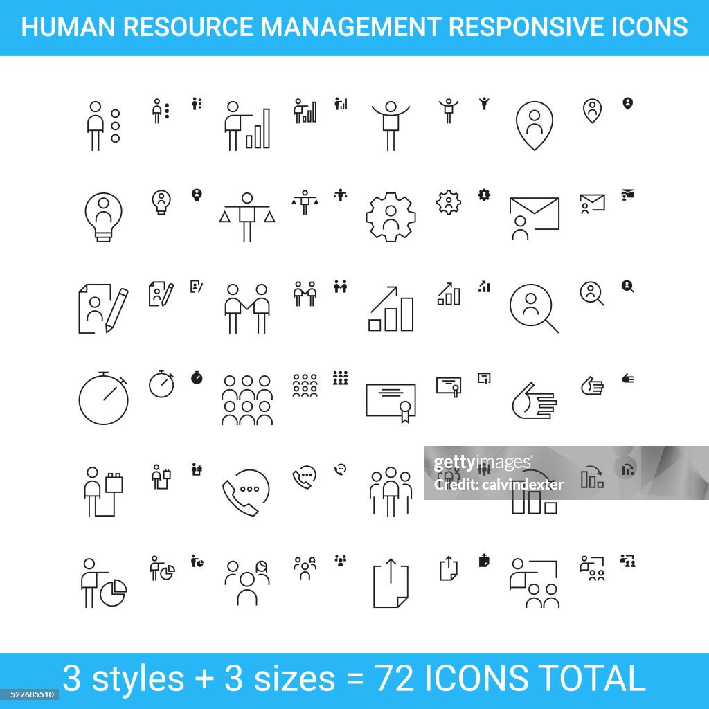 Human resource management responsive icons | set 2