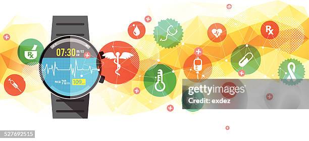 smart watch for health - medical symbol stock illustrations