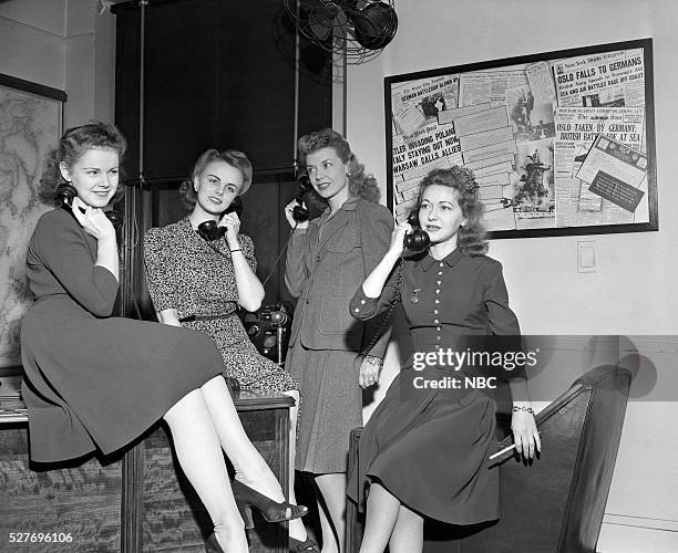 Pictured: Miss WEAF Katherine Donaldson, Evelyn Clark, Phyllis Creore, Gloria Dean --