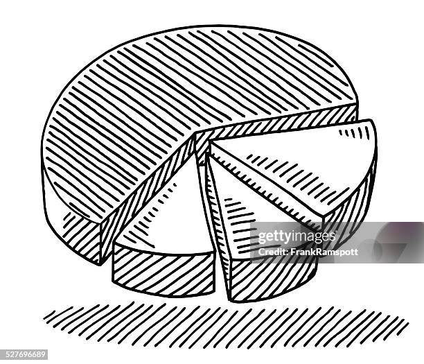 pie chart diagram drawing - 3d data chart stock illustrations