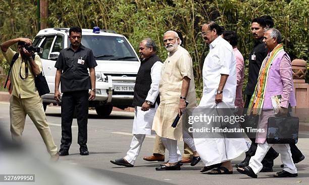 Prime Minister Narendra Modi , Union Parliamentary Affairs Minister M. Venkaiah Naidu , Union Minister of Mines, Steel, Labour and Employment...